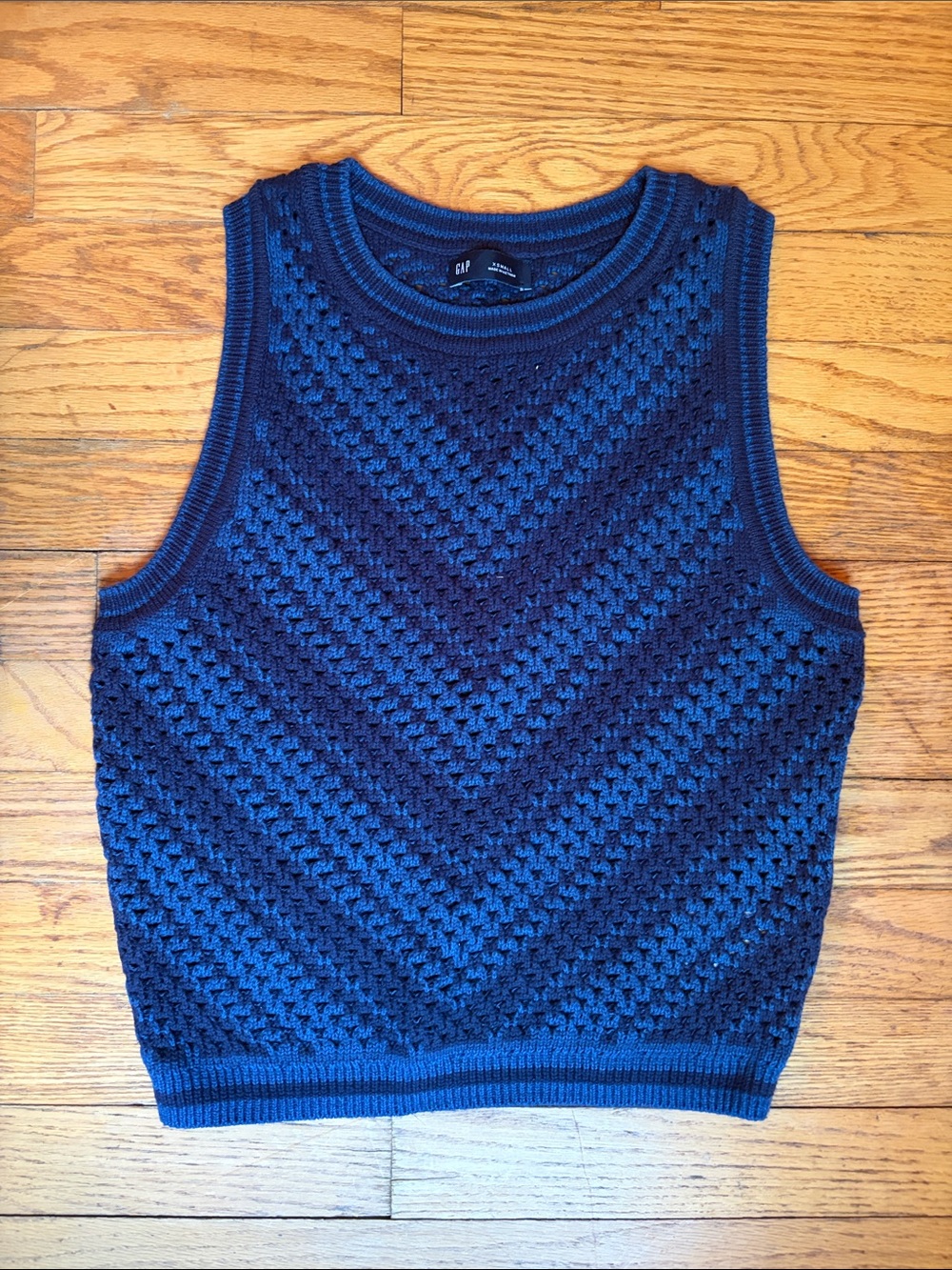 Gap Blue Knit Sleeveless Sweater Vest